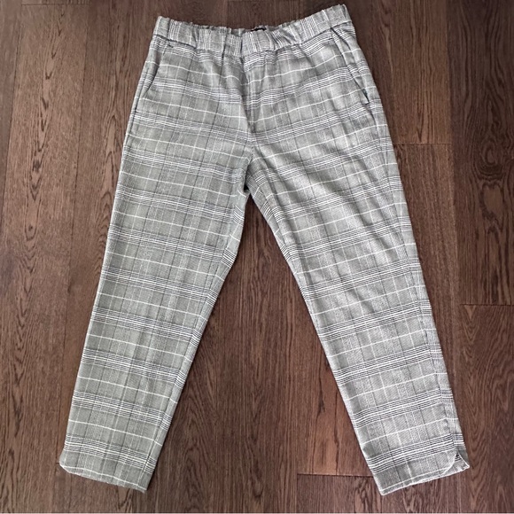 Ladies Banana Republic Grey and Black Check Pants - Picture 1 of 8